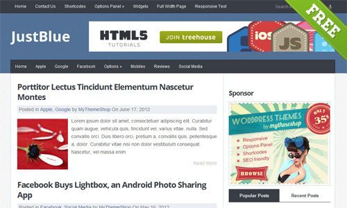 Justblue WordPress Theme