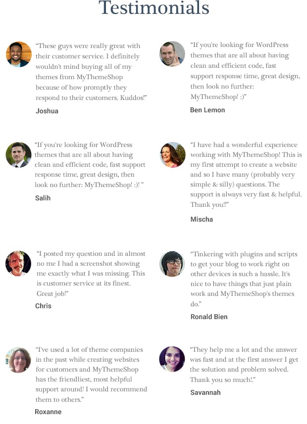 MyBlog Testimonials