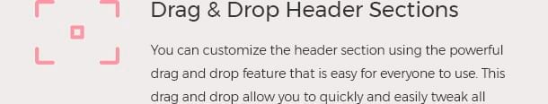 Drag and Drop Header Sections