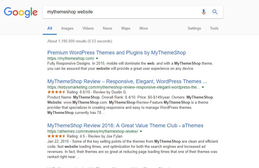 mythemeshop website brand keyword search